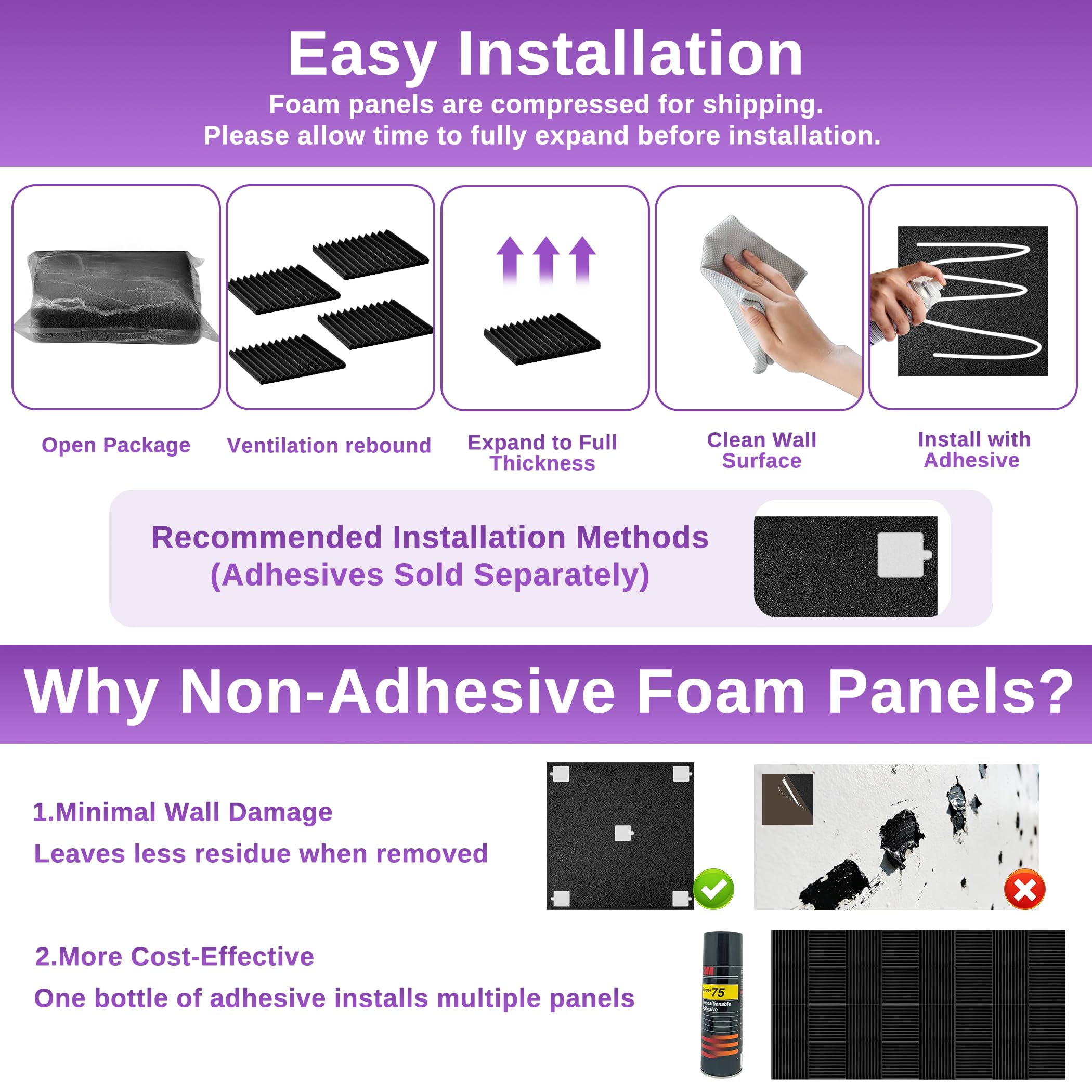 Amazon.com: TDHLYJHF 52 Pack Acoustic Foam Panels 1