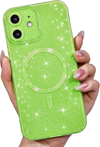 Miniatura 56 de Funda para iPhone 15 Pro con purpurina compatible con Magsafe, funda magnética Mag Safe para teléfono femenina, linda, brillante y bonita para Rosa