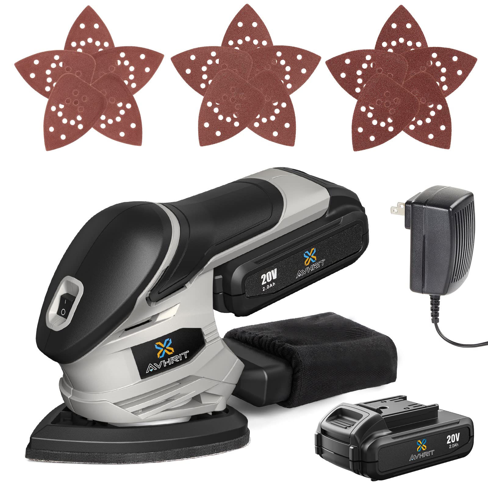 Buy Cordless Detail Sander for Woodworking,20V Hand Sander with 1X2.0A