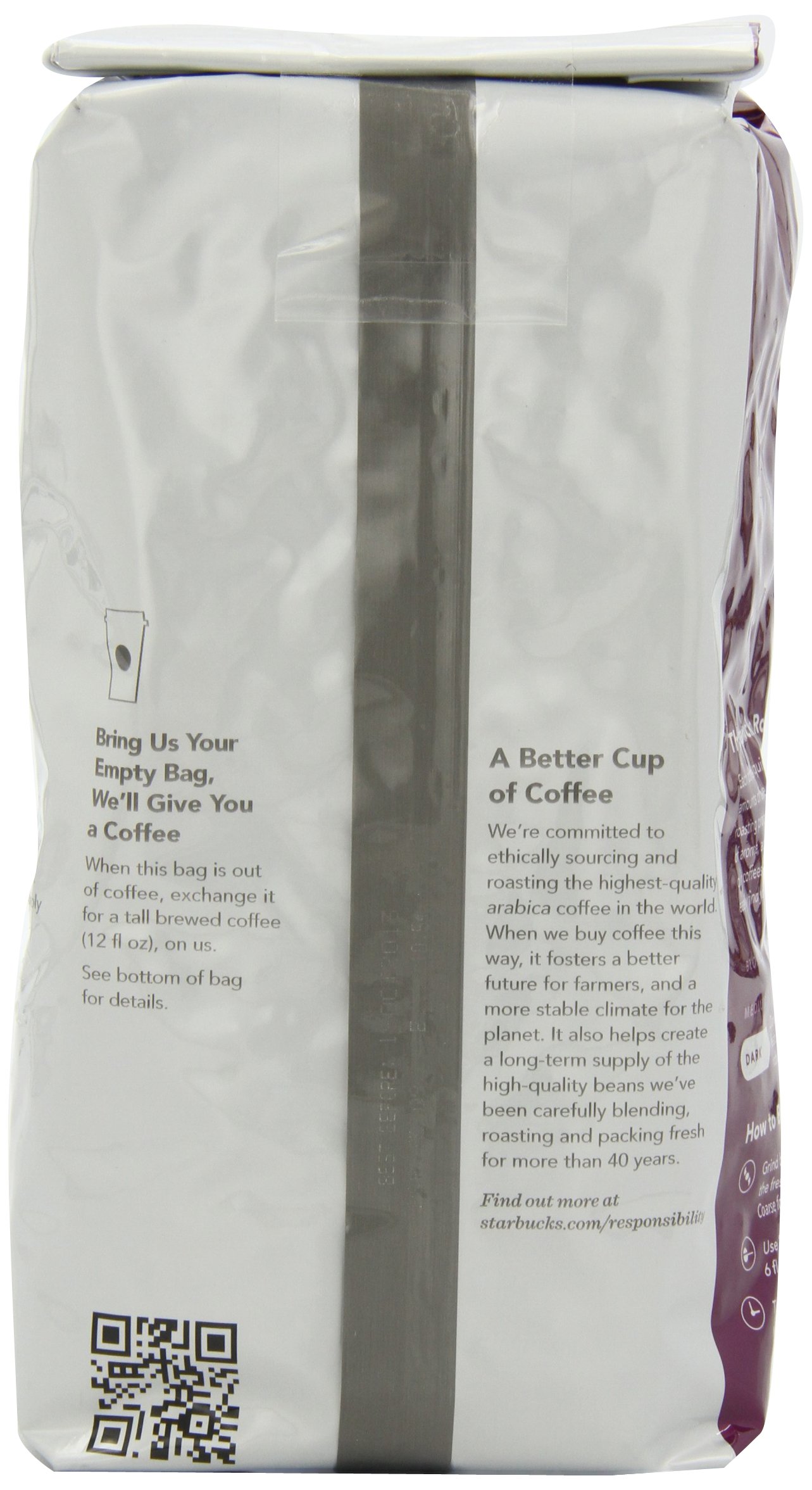 Starbucks Dark French Roast Coffee, Whole Bean, 12-Ounce Bags (Pack of 3)
