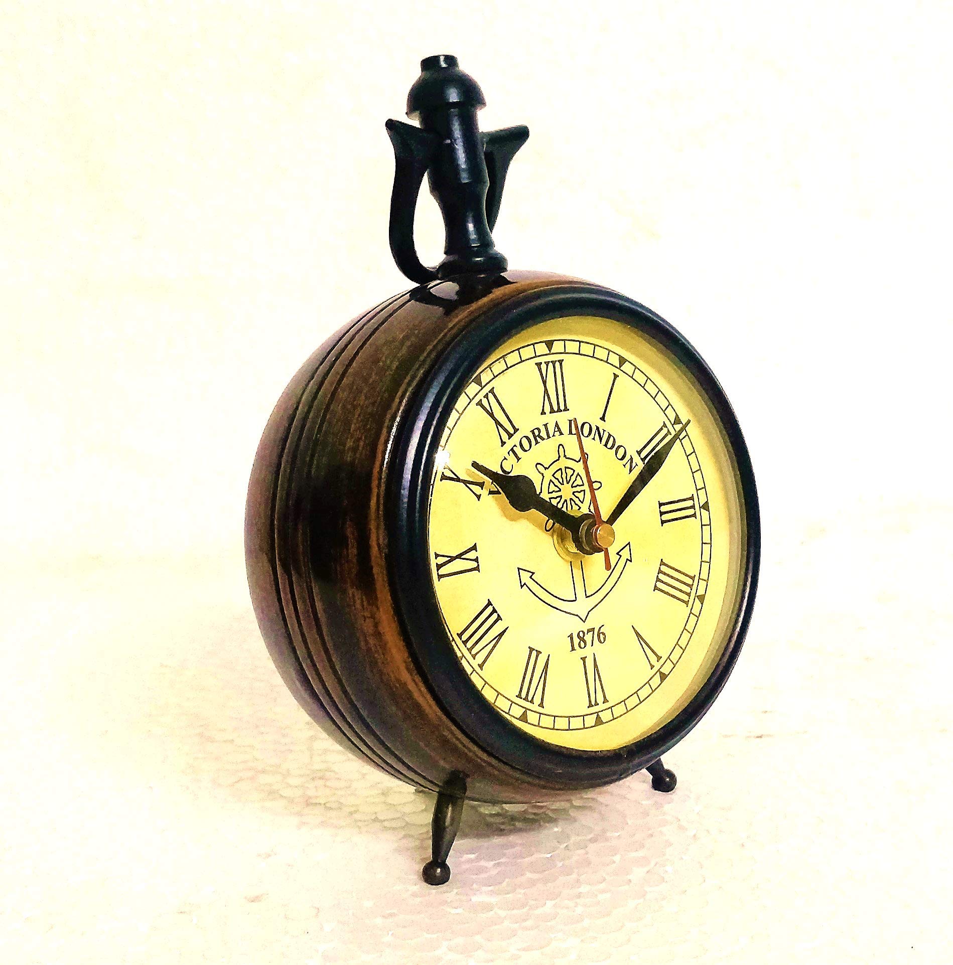 Castle Instruments 5 Inches Antique Look Well Balanced Round Table/Desk Clock