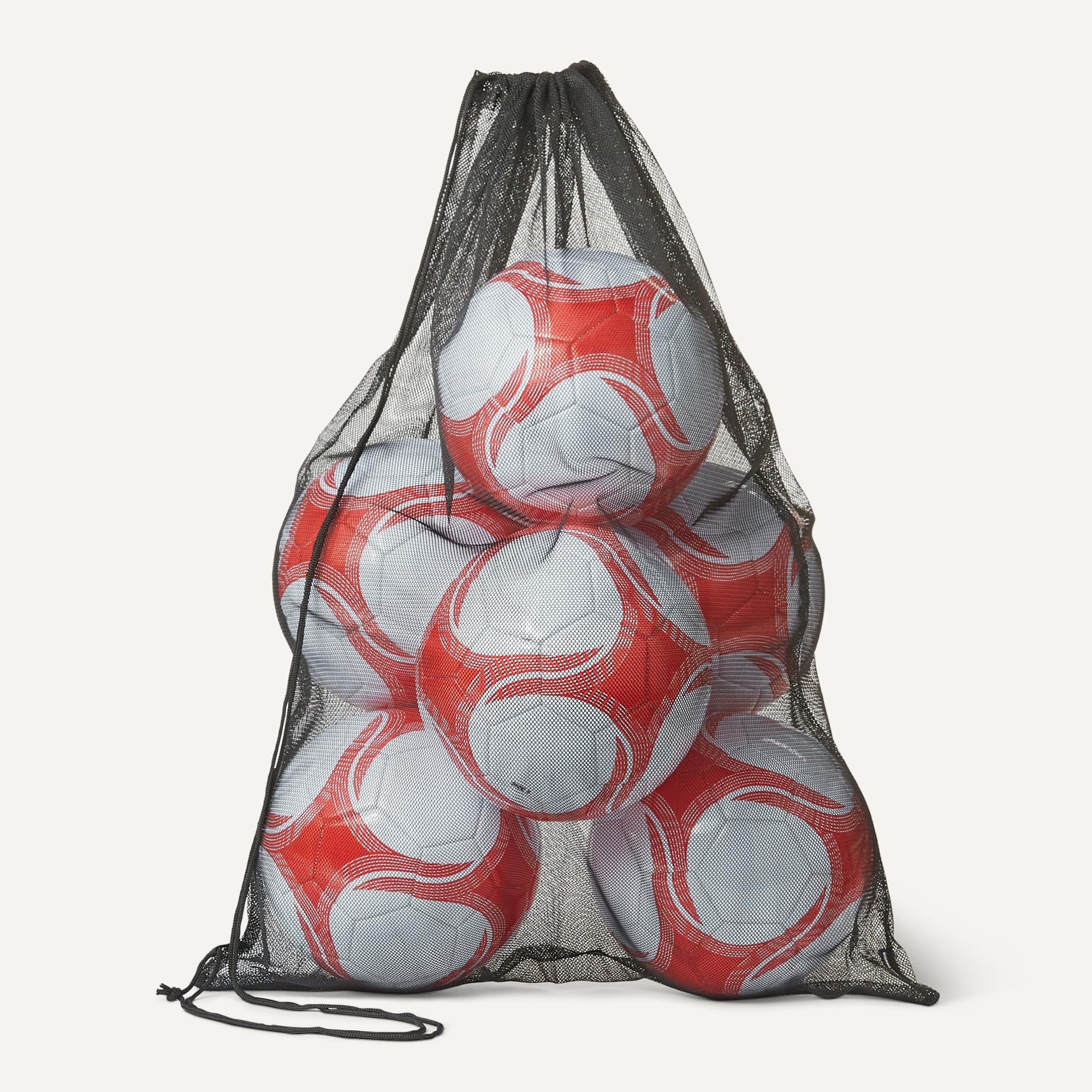 Amazon Basics Pallone da Calcio con Pompa - Pallone da Allenamento, Costruzione in PVC Resistente, Camera d'Aria in Butile, Uso Interno/Esterno, Pallone da Pratica Cucito a Macchina, Bianco e Rosso