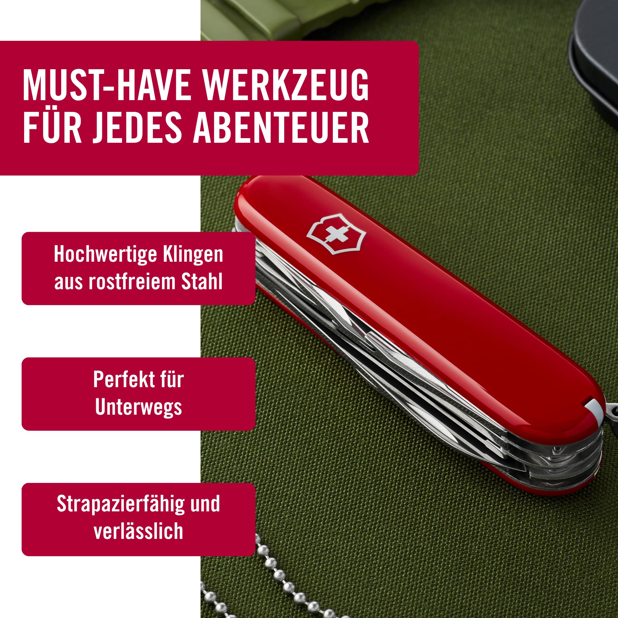Victorinox Schweizer Taschenmesser, Fieldmaster, Swiss Army Knife, Multitool, 15 Funktionen, Klinge, Dosenöffner, Schraubendreher