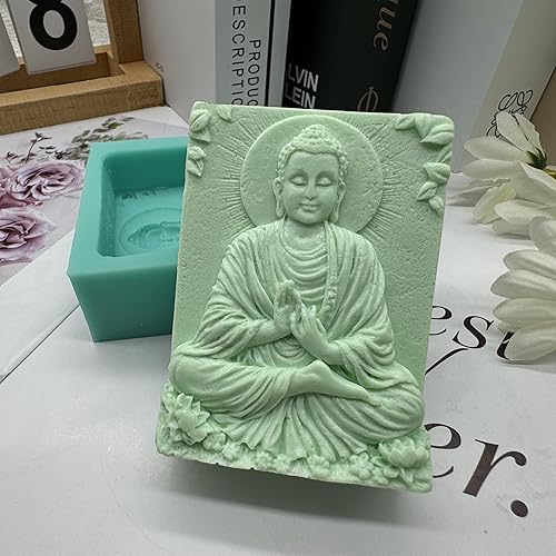 Vista 45 de Maitreya Buddha Design - Molde de vela de silicona perfumado, molde de cera de jabón perfumado, molde de silicona 3D para aroma, yeso, resina
