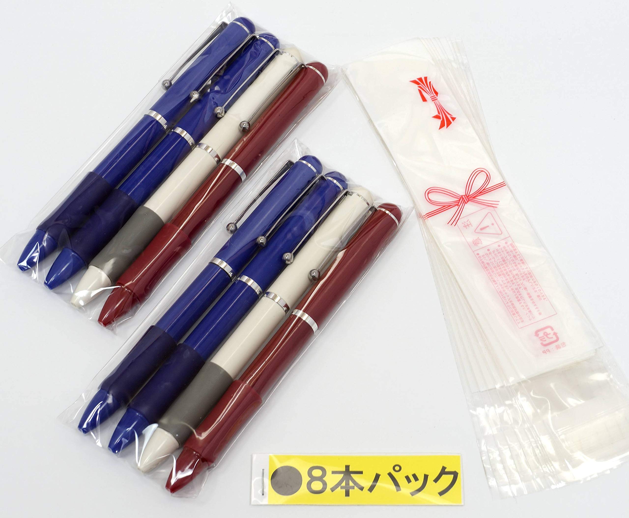 Amazon | 日本製 2色回転ラバーボールペン金属クリップ付 色混 8本
