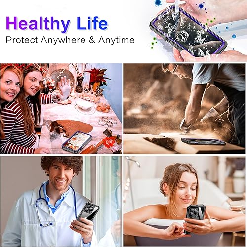 Miniatura 6 de Funda impermeable para iPhone 15 Pro Max 2024, protector de pantalla integrado y protector de cámara de vidrio, a prueba de golpes, IP68 bajo el