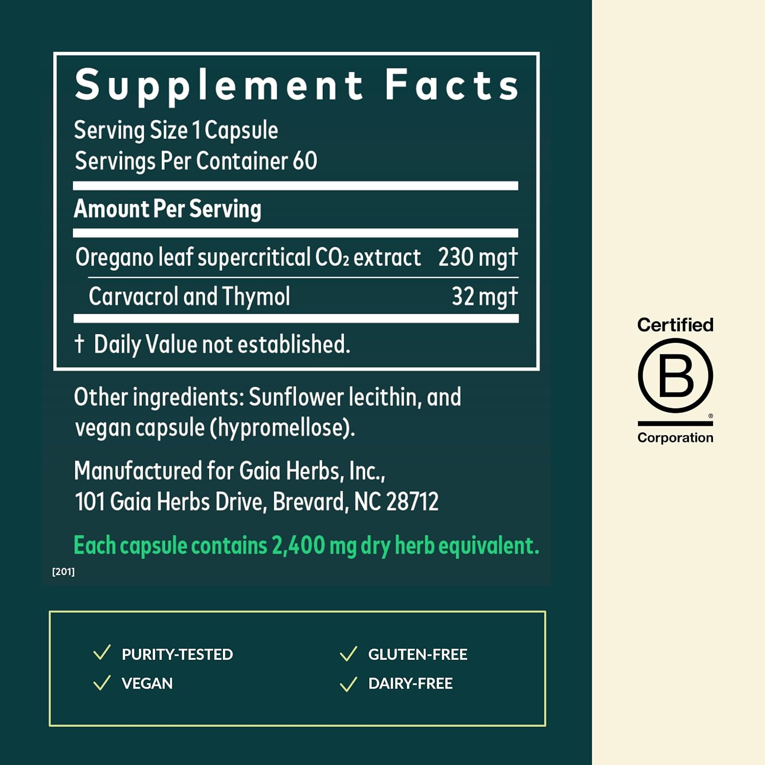 Gaia Herbs Oil of Oregano - Immune & Antioxidant Support Supplement - with Oregano Oil, Carvacrol & Thymol* - 60 Vegan Liquid Phyto-Caps (60 Servings) - Image 3