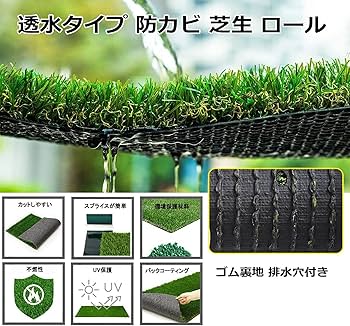 Amazon.co.jp: 人工芝 ロール 2mx10m 1m×10m 天然芝の質感 芝丈20mm