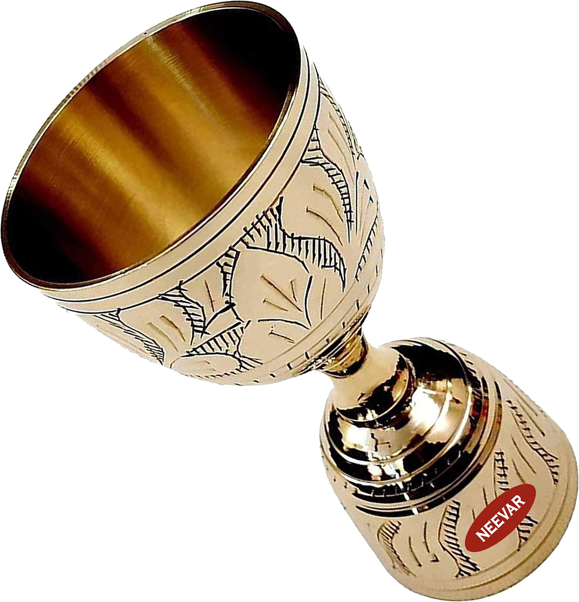 NEEVAR Double Side Peg Measure & Shaker Drink Measuring Bar Tool Jigger 1 - Piece Bar Set (Design Brass)