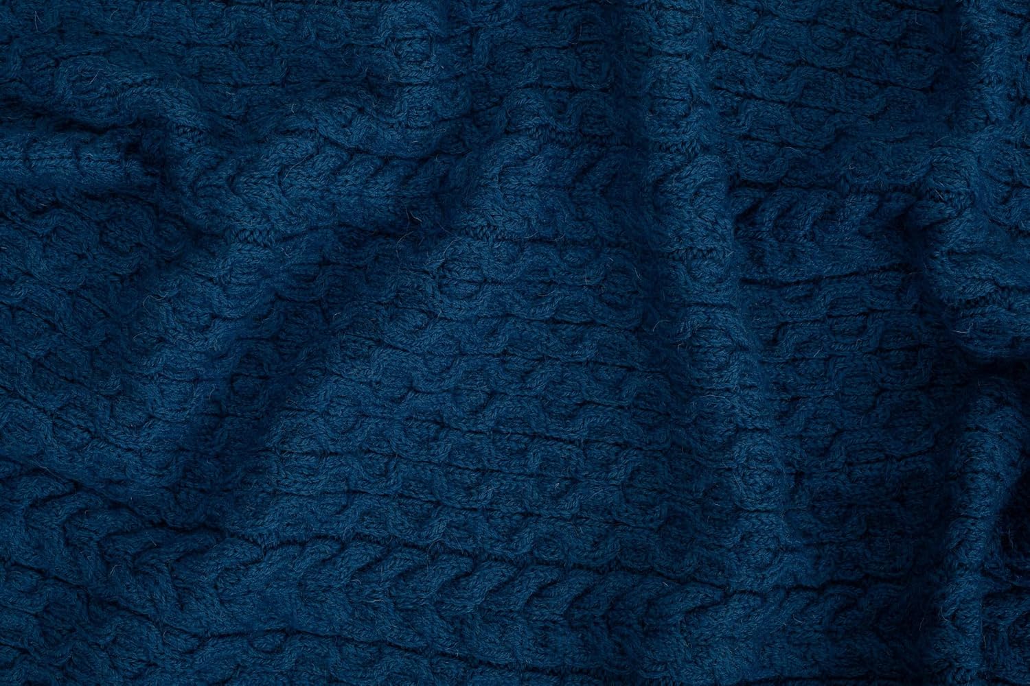 SAOL Bed Throw Blanket Irish Aran 100% Soft Merino Wool 60x36 Inches (Teal) - Image 2