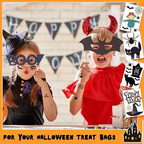 Miniatura 4 de 280 tatuajes temporales de Halloween para niños, regalos de Halloween, premios surtidos de Halloween, tatuajes de Halloween, impermeables, regalos