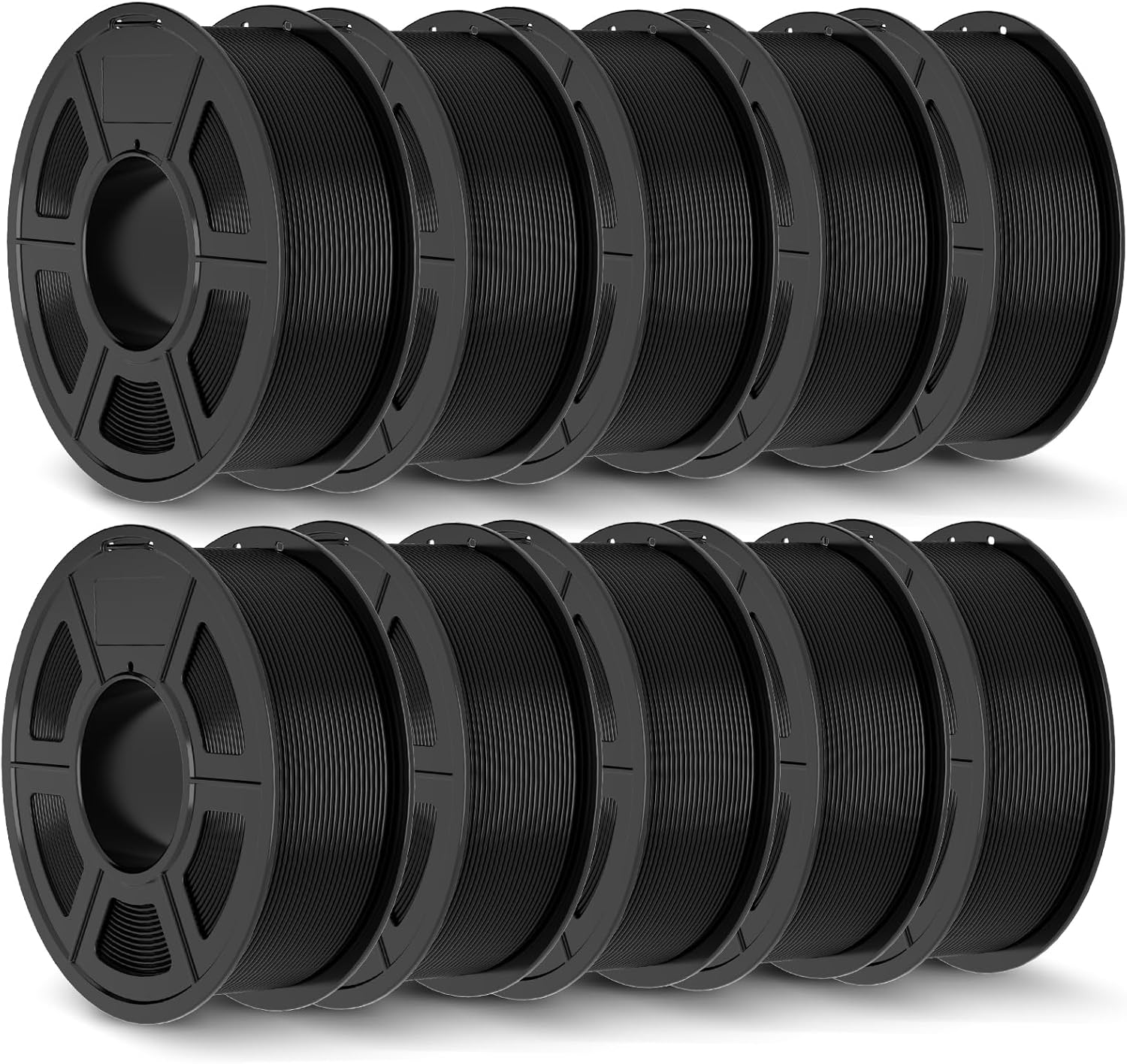 JAYO PLA+ Filament 1.75mm Bundle,3D Printer Filament Bulk PLA Plus Dimensional Accuracy +/- 0.02 mm, 1.1 Kg Per Spool, Black of 10