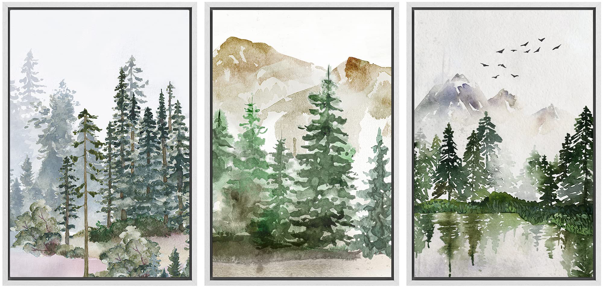 SIGNWIN Framed Canvas Print Wall Art Set Coastal Serenity Abstract Seaside Illustrations Modern Art Decorative Rustic Calm/Zen for Living Room, Bedroom, Office - 24"x36"x3 Natural — view 119