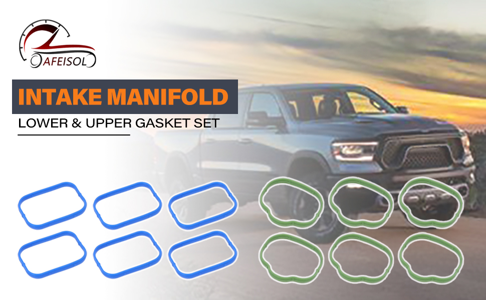 Image of MS97204 MS97205 Intake Manifold Gasket Set Compatible with 3.6L Jeep Wrangler Grand Cherokee, Chrysler 200 300, Dodge Challenger Charger Durango, Ram 1500 (2011-2020)