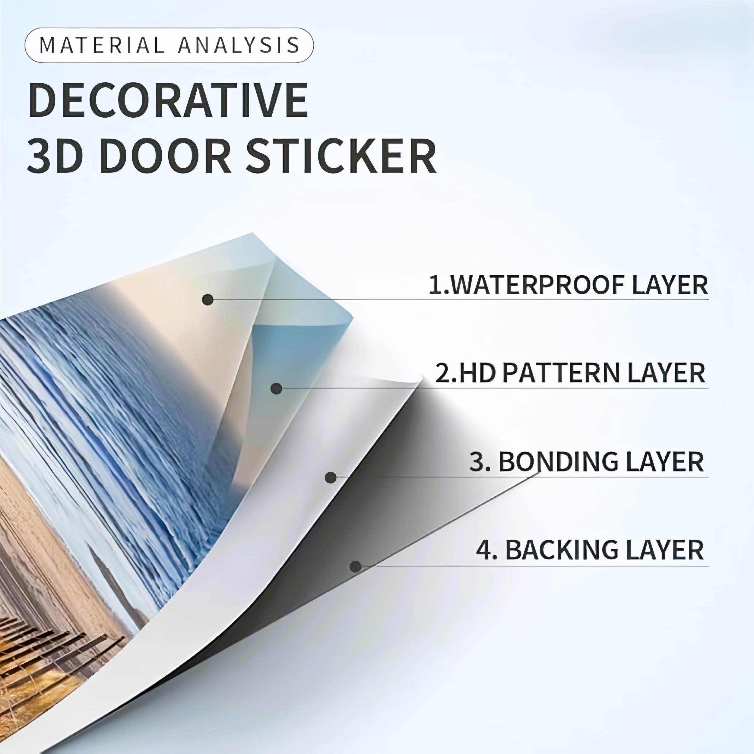 Adesivo Per Porte 3D Per Porte Interne, Venature Del Legno Astratte Geometriche Impermeabile e Autoadesivo Marrone in PVC Decorazione da Parete – per Camera da Letto, Soggiorno 80x210 cm