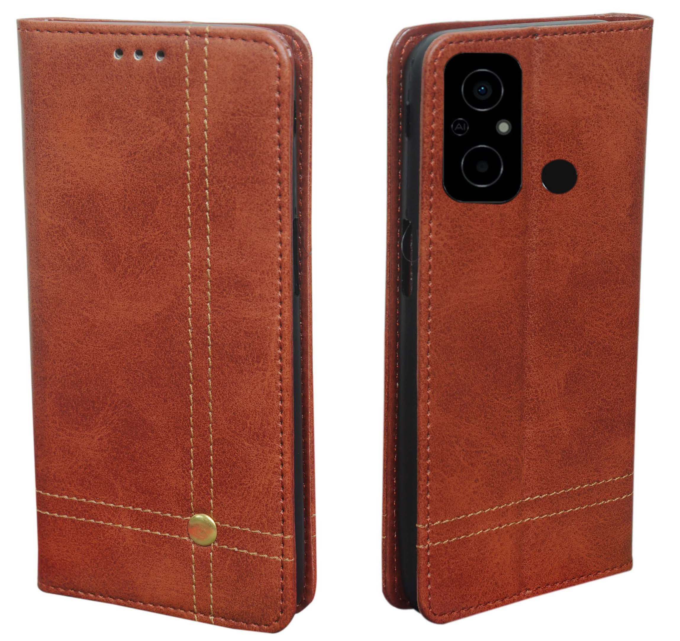 SESS XUSIVE Leather Case Wallet Slim Book Cover with Card Slots Magnetic Flip Cover for Mi Redmi 12C - Magnetic Brown (B0C3YSQH4N) Amazon Price History, Amazon Price Tracker