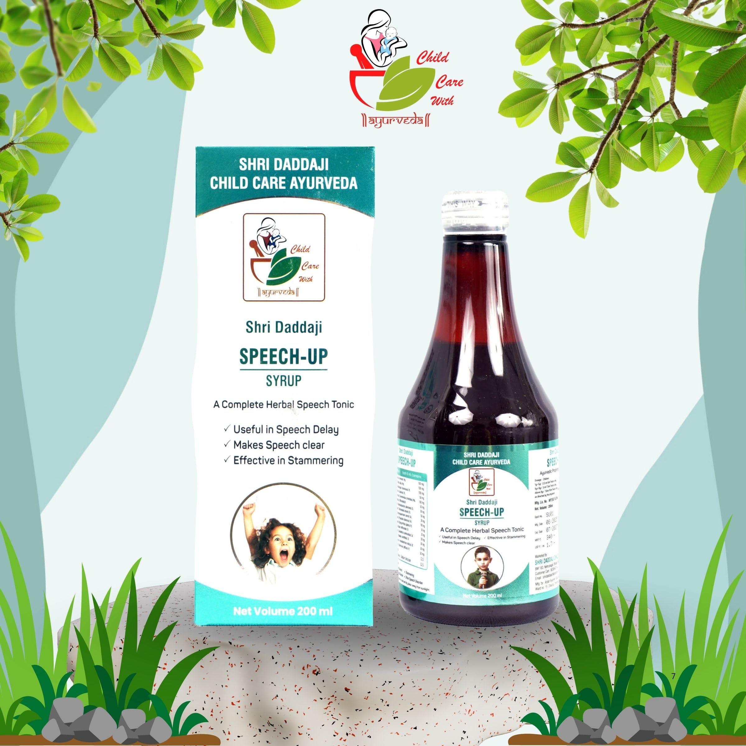 Shri Daddaji Speech-Up Syrup, 200ml, Ayurvedic Herbal Speech Tonic with Vacha, Brahmi and Shankhpushpi, Useful in Speech Delay, Makes Speech Clear - Image 7 thumbnail