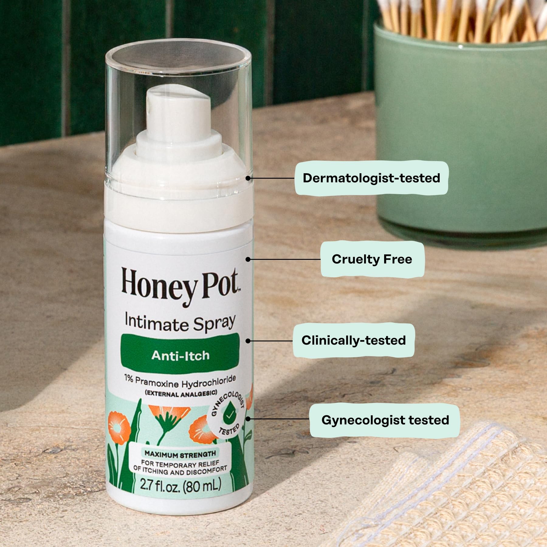 The Honey Pot Company - Feminine Anti-Itch Soothing Wipes & Anti-Itch Spray Bundle - At Home or On the Go Medicated Wipes & Spray to Relieve Itching & Discomfort - Maximum Strength - Feminine Care
