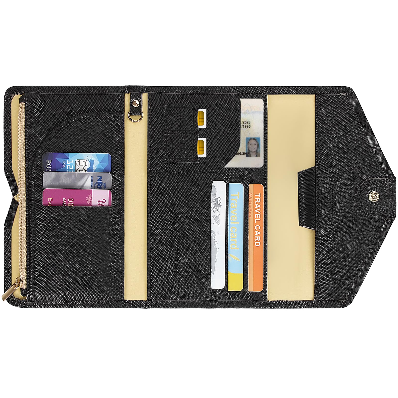 Mulit-purpose Rfid Blocking Passport Holder Travel Wallet (Ver.4) Passport and Vaccine Card Holder ComboTri-fold Document Organizer Travel Essentials