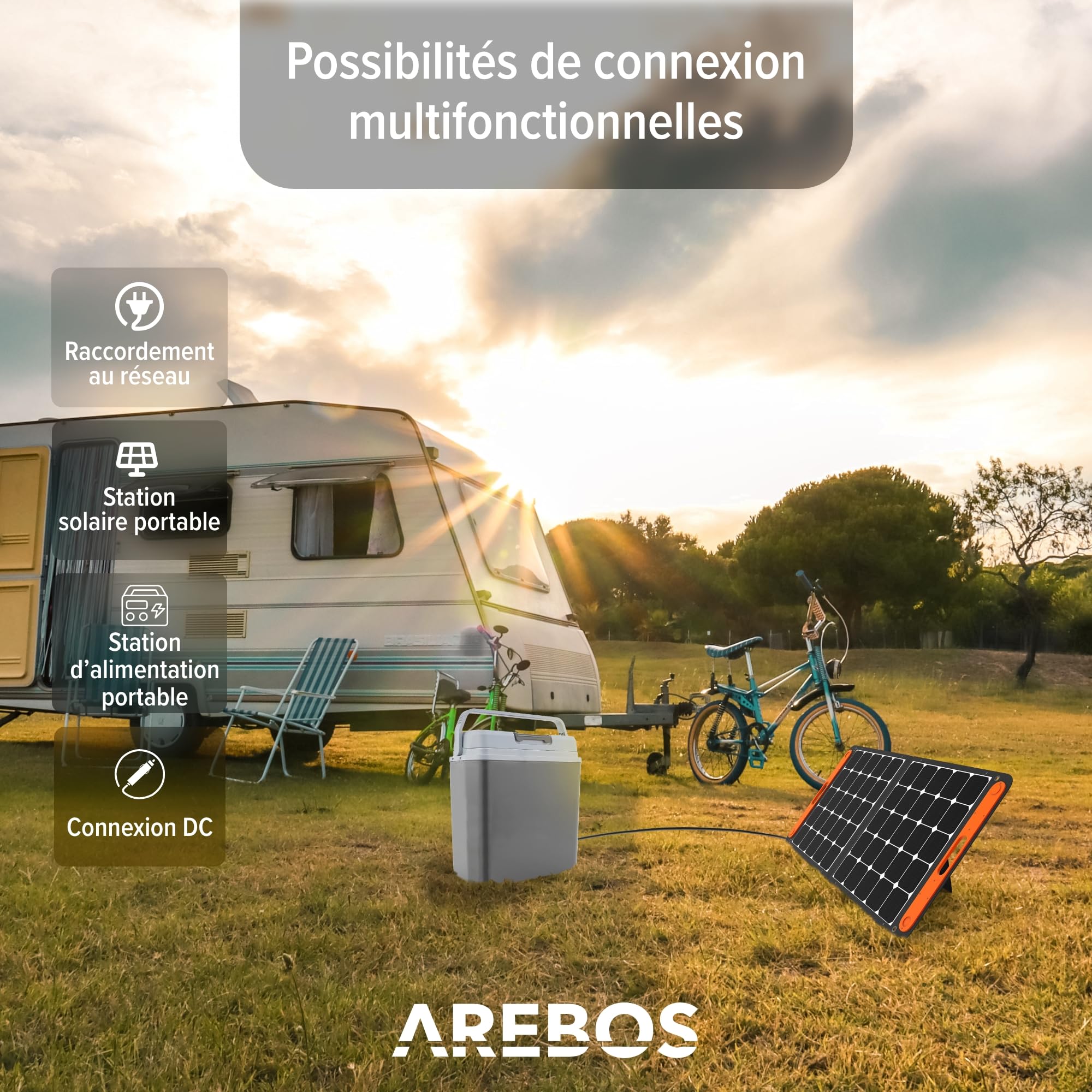 Arebos Glacière 20 litres | pour Refroidir et Garder au Chaud | Mini réfrigérateur | Glacière thermoélectrique | avec Mode ECO | 12/230 V pour Voiture et Prise électrique | Anthracite