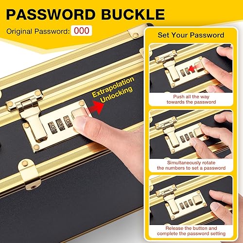 Miniatura 21 de Noverlife Estuche de transporte grande para peluquero con bloqueo de código, caja de herramientas de peluquería de 16 x 11 x 6 pulgadas, estuche