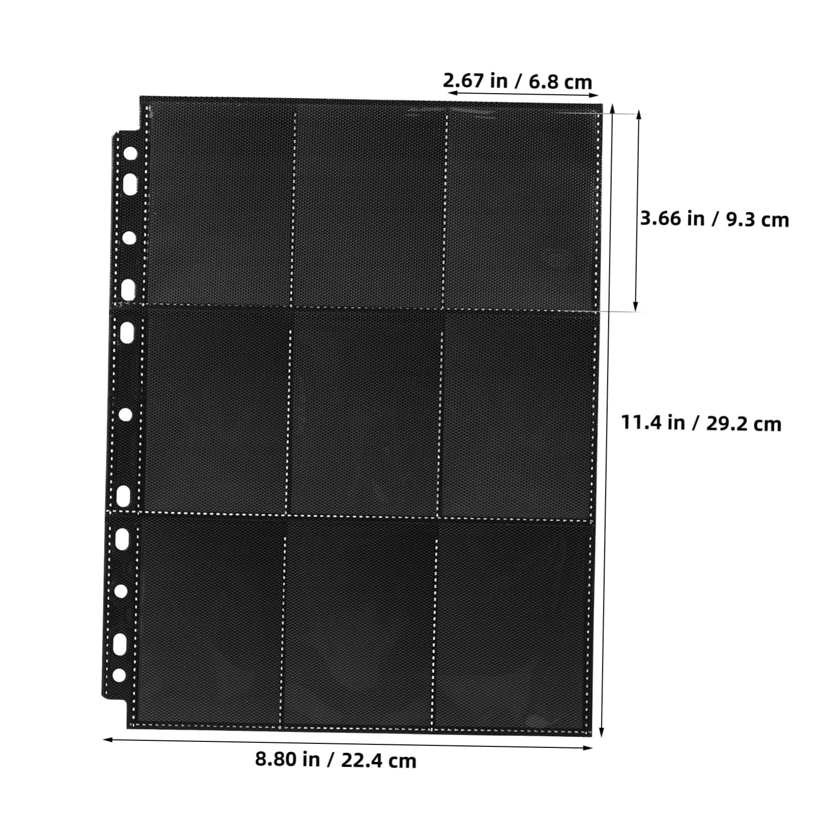 Páginas de Álbum para Tarjetas Coleccionables 50 Hojas Pp Negro