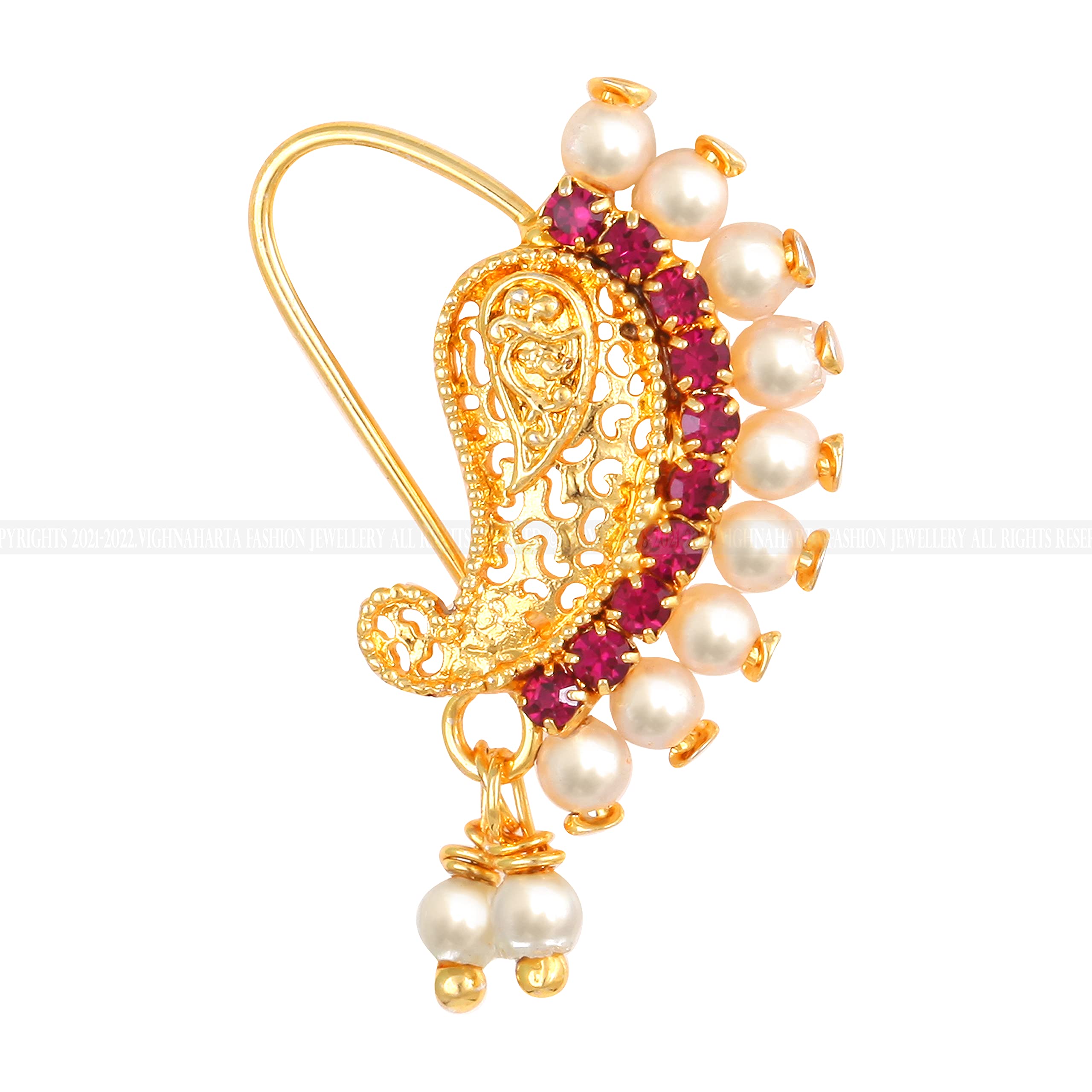 Vivastri's Beautiful & Elegant Peackock Style Nath/Nosepins For Women And Girls -VIVA1017NTH-TAR C-image-9