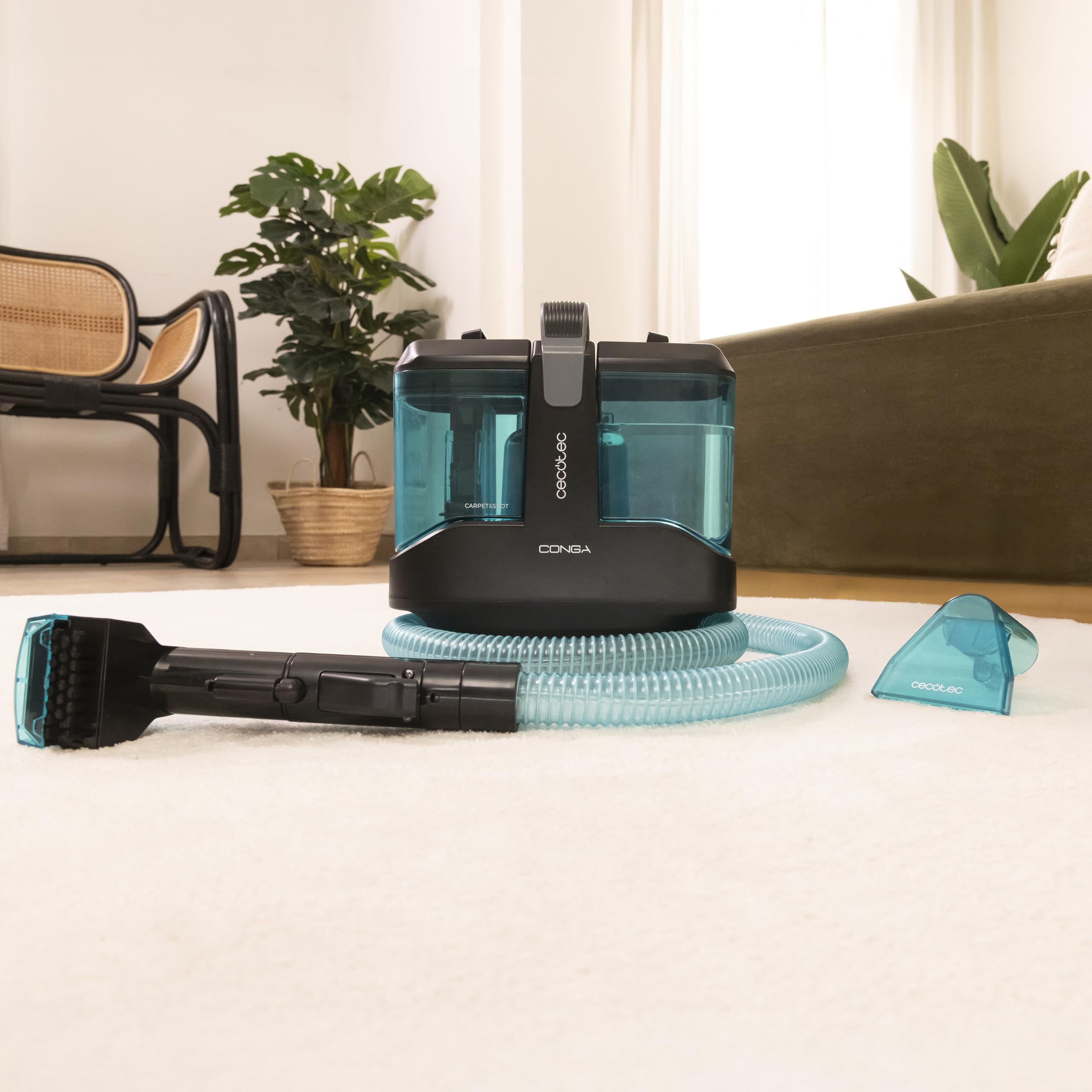 Cecotec Conga 3000 Carpet & Spot Clean Max. 450 W, 13 kPa, kompaktowa konstrukcja, zbiornik na czystą wodę 1000 ml i brudną wodę 550 ml, spray w sprayu