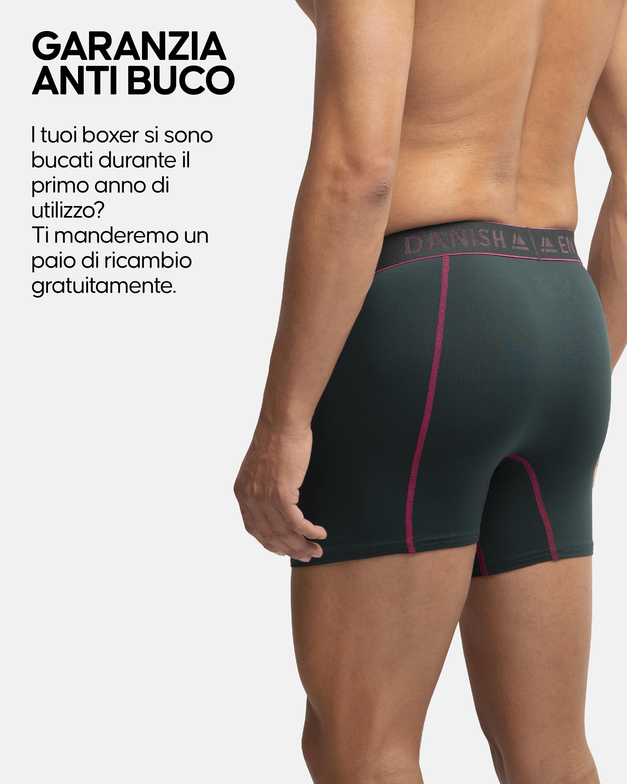 DANISH ENDURANCE Boxer Sportivi, in Microfibra, Elasticizzato, Intimo per Sport, da Uomo, 3 Paia
