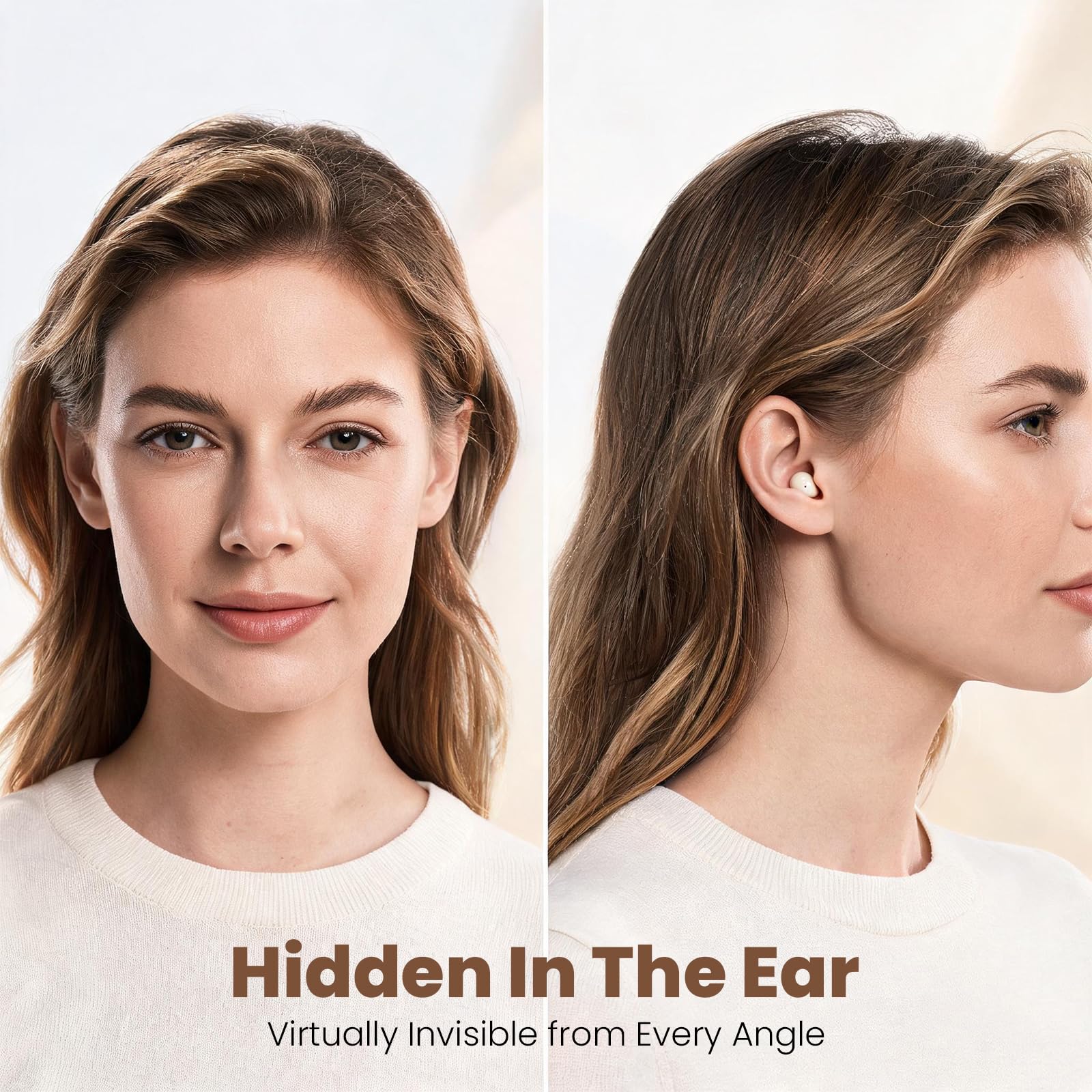 Xmenha Auriculares pequeños invisibles inalámbricos, Bluetooth, más pequeños, discretos, pequeños, ocultos para el trabajo, microperfil bajo, para dormir, auriculares invisibles para orejas pequeñas