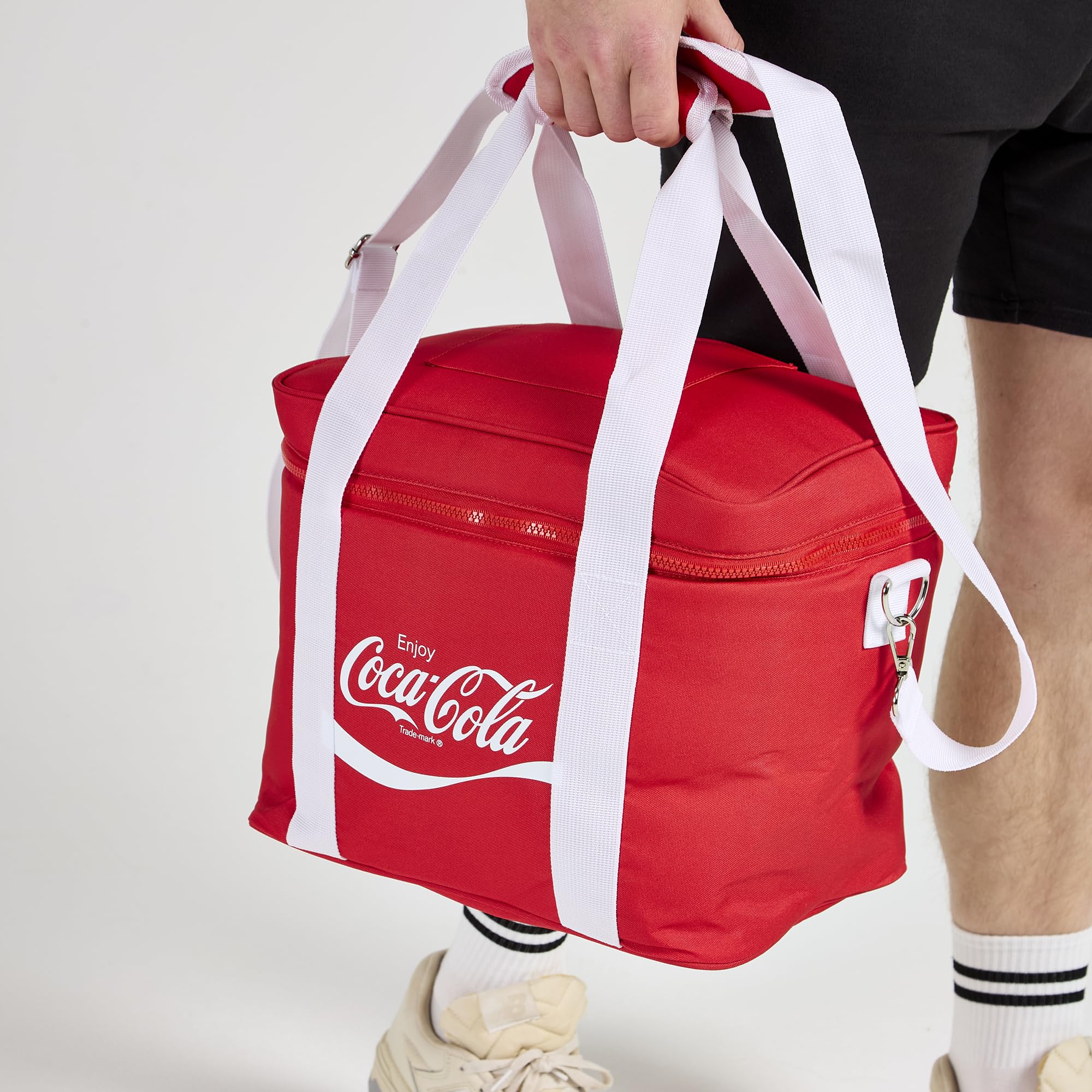 Borsa termica con licenza ufficiale Coca-Cola, 20 l, con tracolla rimovibile e maniglia per il trasporto (32 cm x 28 cm)