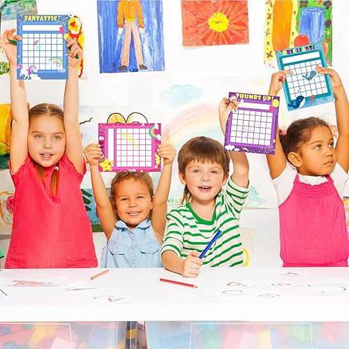 Miniatura 6 de 100 piezas de calcomanías para niños, incentivo en el aula y recompensa de comportamiento en casa, 10 diseños con 2800 calcomanías de estrellas