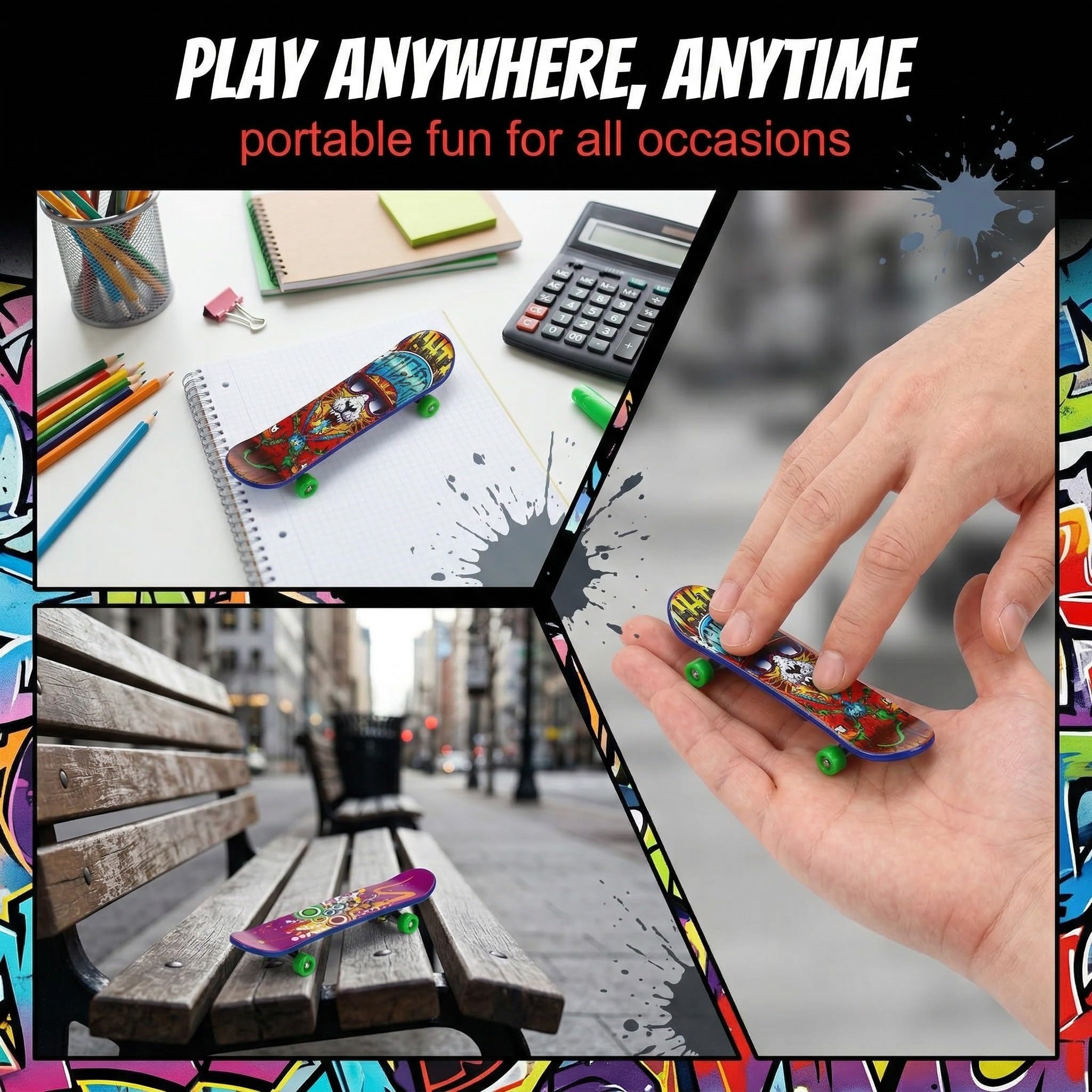 30 Pezzi Finger Mini Skateboard da Dito per Bambini, Giocattolo in Lega, per Giocare o Come Decorazione Regalo per Festa di Bambini Compleanno