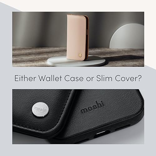 Miniatura 2 de Moshi Overture - Funda tipo cartera compatible con iPhone 13 Pro Max, funda desmontable, soporte, cuero vegano, serie SnapTo, rosa luna