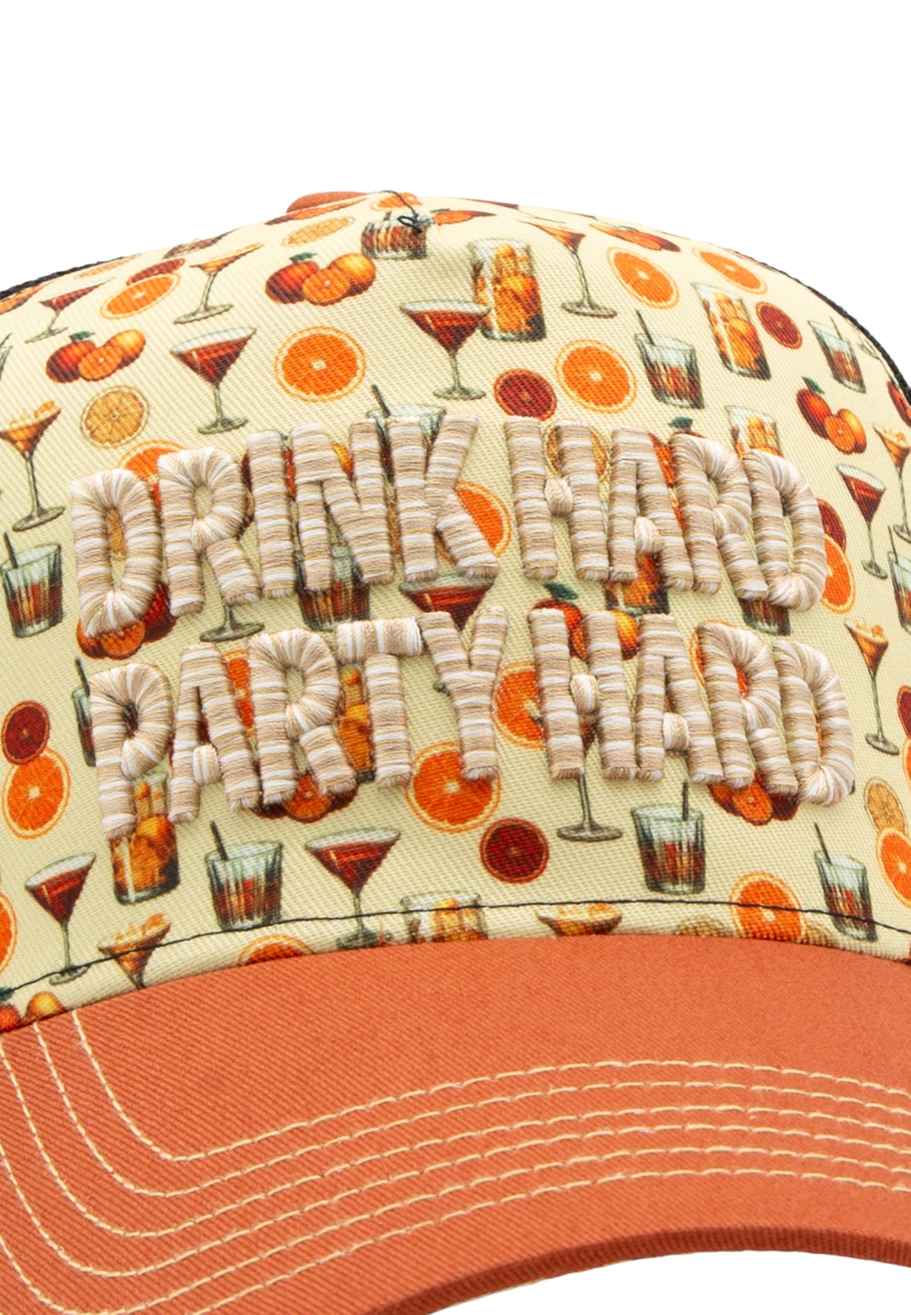 King Kerosin Cappellino da uomo con stampa e ricamo Drink Hard Party Hard Hard Party