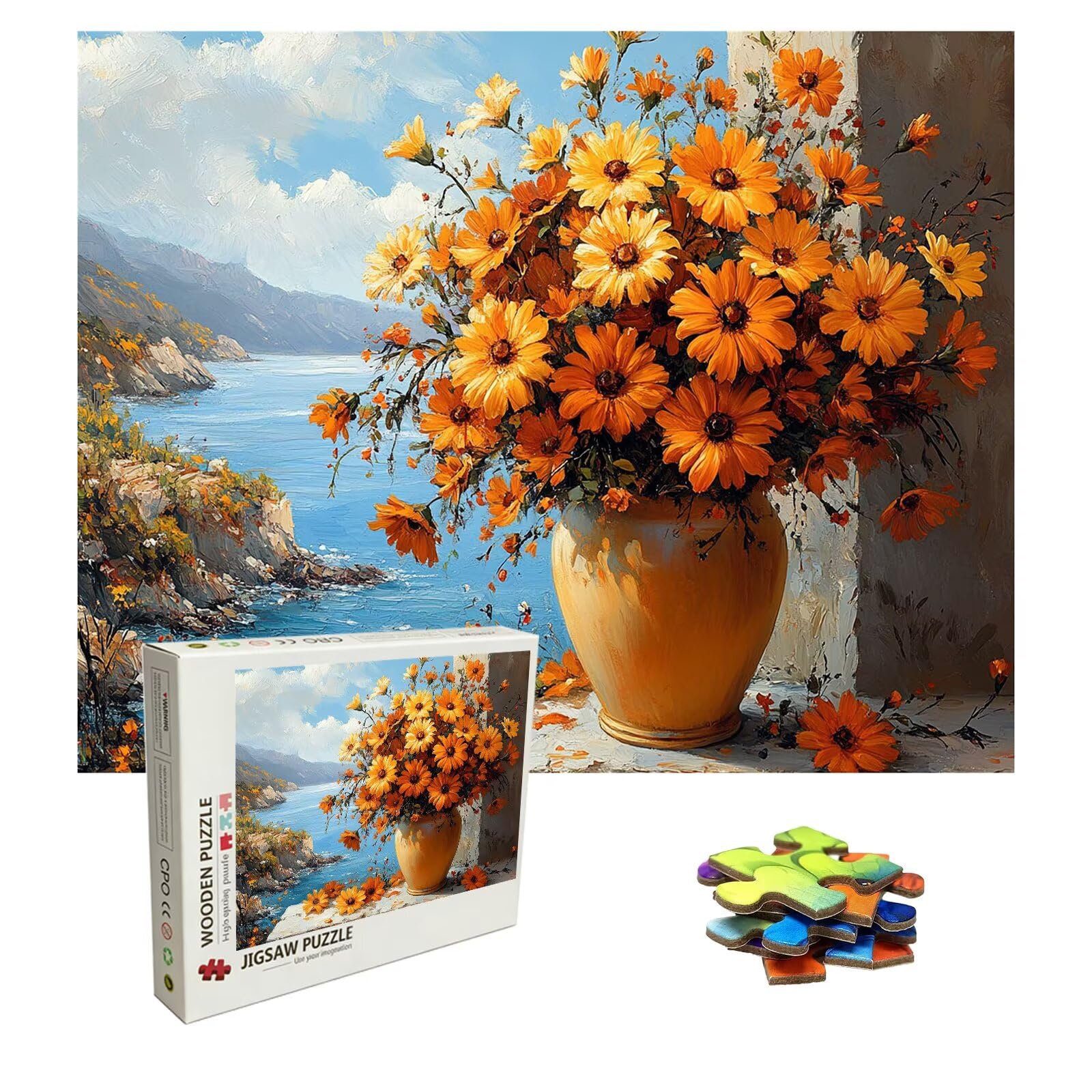 Chryzantema Puzzle 1500 elementów, wymagająca zagadka, drewniane puzzle dla dorosłych, puzzle dla całej rodziny, zestaw "zrób to sam" dla dorosłych, nadają się jako dekoracja ścienna, prezenty dla
