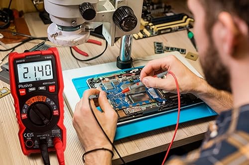 Miniatura 8 de Multímetro digital de 4000 recuentos Multímetro TRMS de rango automático AC DC Voltímetro Ohm Volt Amp Tester NCV Live Test mide voltaje, corriente,