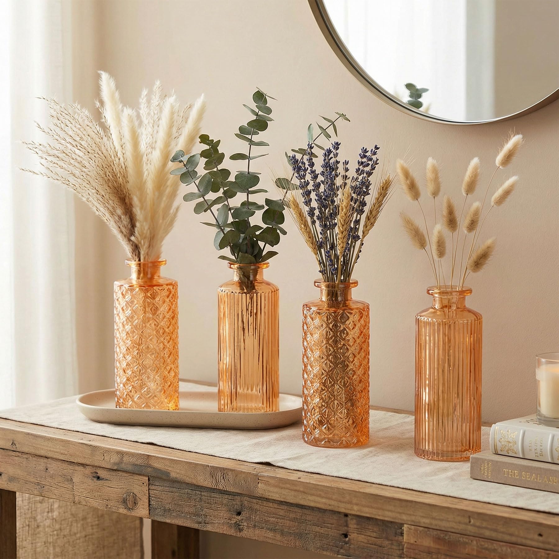 ban.do Vaso da fiori di ispirazione vintage, vaso decorativo in ceramica, vaso alto, decorazione unica arancione per casa/cucina/ufficio, succo d' arancia