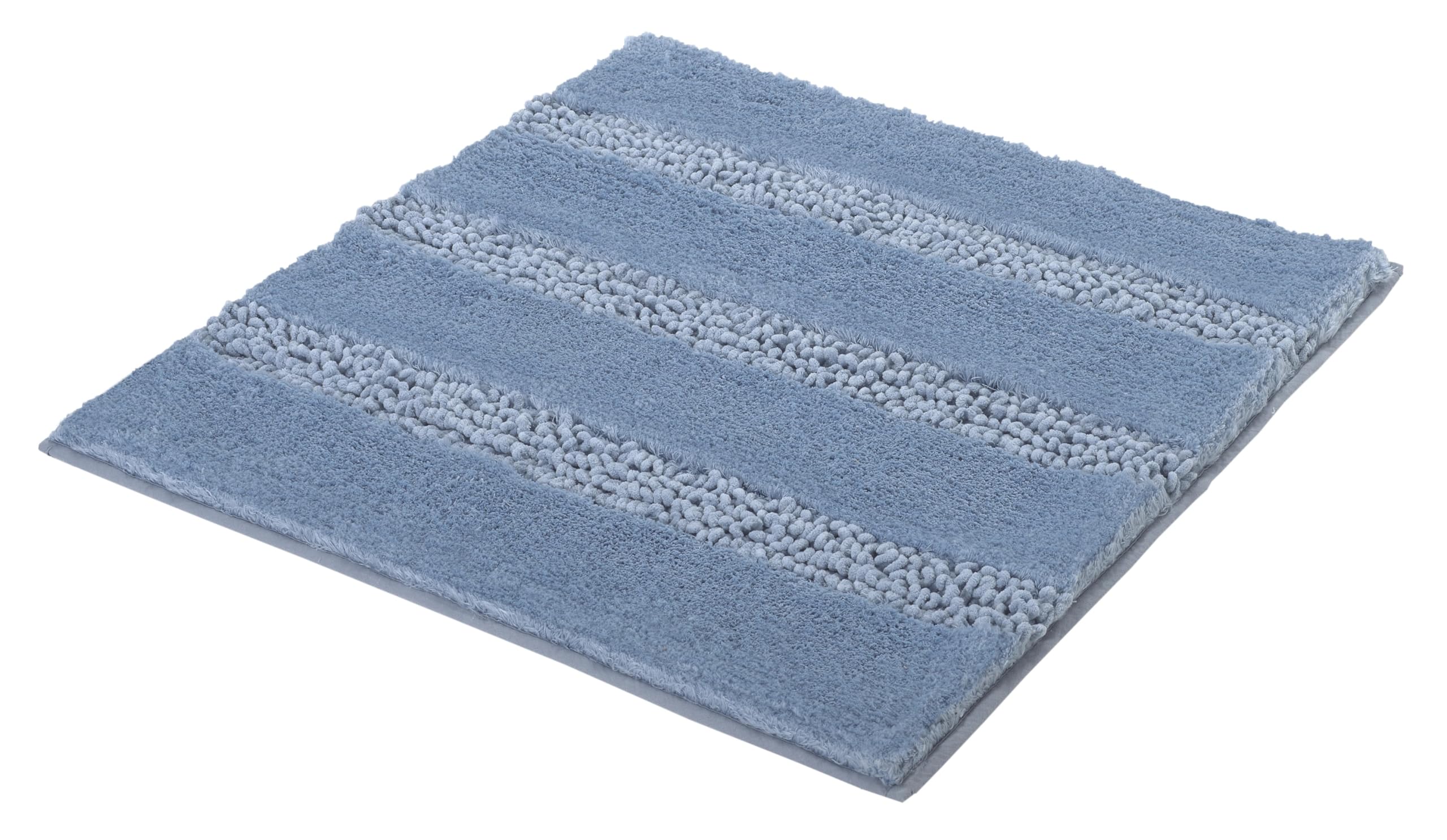 Kleine Wolke Badteppich Monrovia Schiefer 70 x 120 cm | OEKO-TEX zertifiziert, rutschhemmende Unterseite, für Fußbodenheizung, maschinenwaschbar, 100% Polyester