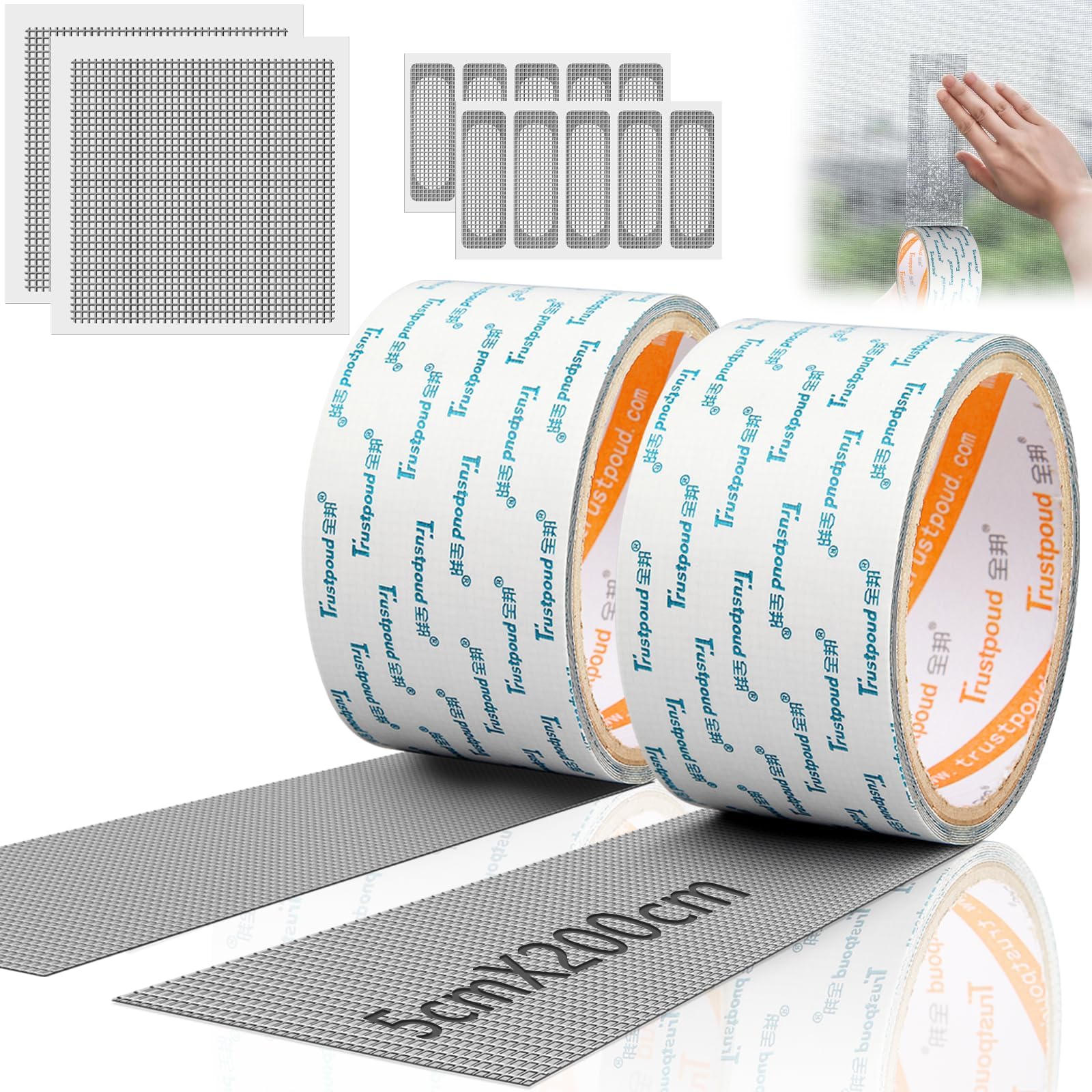 2M INSETTI SCREEN-PATCH Riparazione Rete Zanzara Porta Battente Adesivo - Foto 6