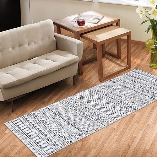 Miniatura 9 de JOLENE.K Alfombra lavable de estilo bohemio para sala de estar, antideslizante, geométrica, de 6 x 9 pies, estilo bohemio, moderno, resistente a las