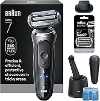 Braun Series 7 Electric Shaver for Men S7 7185cc - Wet/Dry Razor with 360° Flex Head, Precision Trimmer, 4-in-1 Cleaning Station & Case