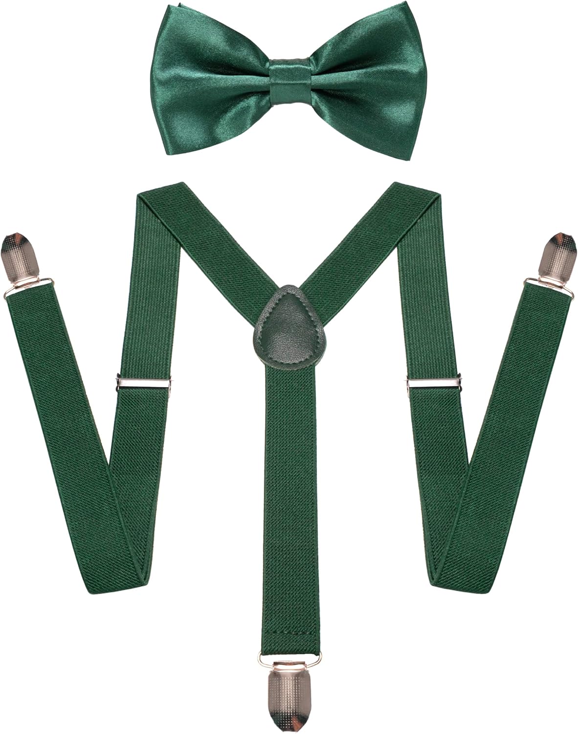 JEMYGINS Mens Suspender and Bow Tie Set with 3 Strong Clips Adjustable Braces