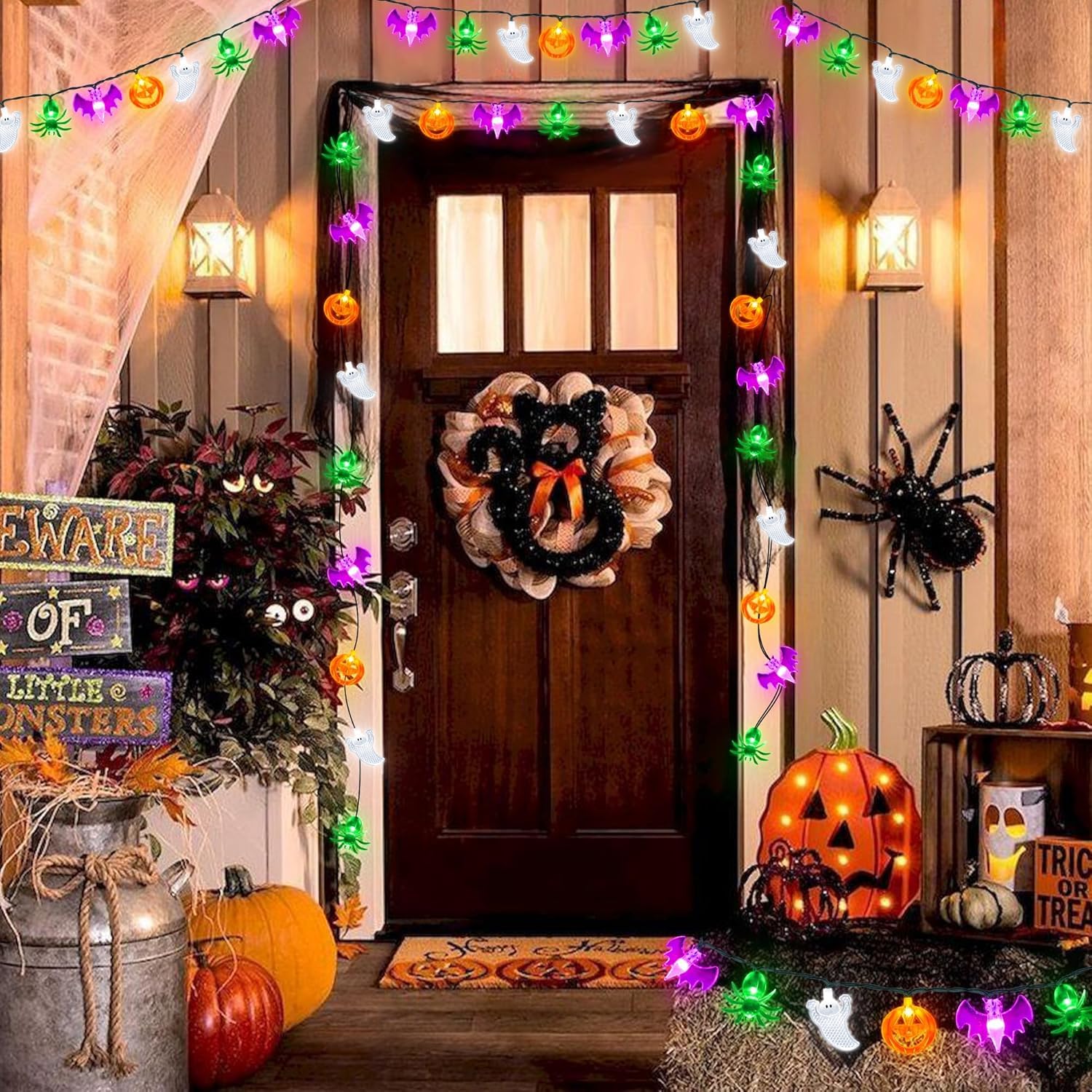 Decorazioni Halloween Da Giardino Luci Di Zucca Di Halloween A LED, Luci In  Rattan Da 1,8 M, 54 LED Zucche Halloween Decorative Luminose, image size:1500x1500