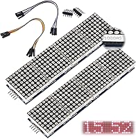Vista 7 de MAX7219 Módulo de matriz de puntos 32x8 4 en 1 módulos de pantalla LED para microcontrolador Arduino Raspberry Pi con cable de 5 pines, azul