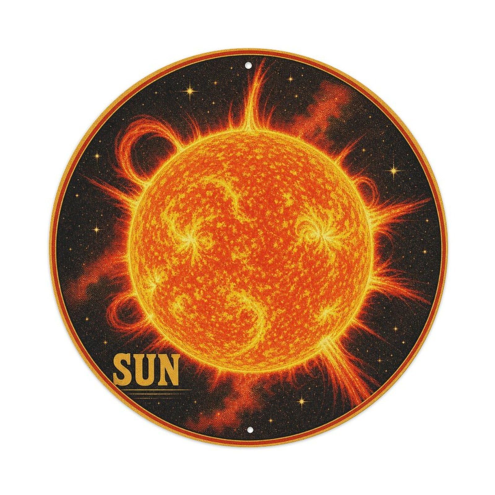 Space Age Sun Solar Astronomy Celestial Orbit Metal Tin Sign