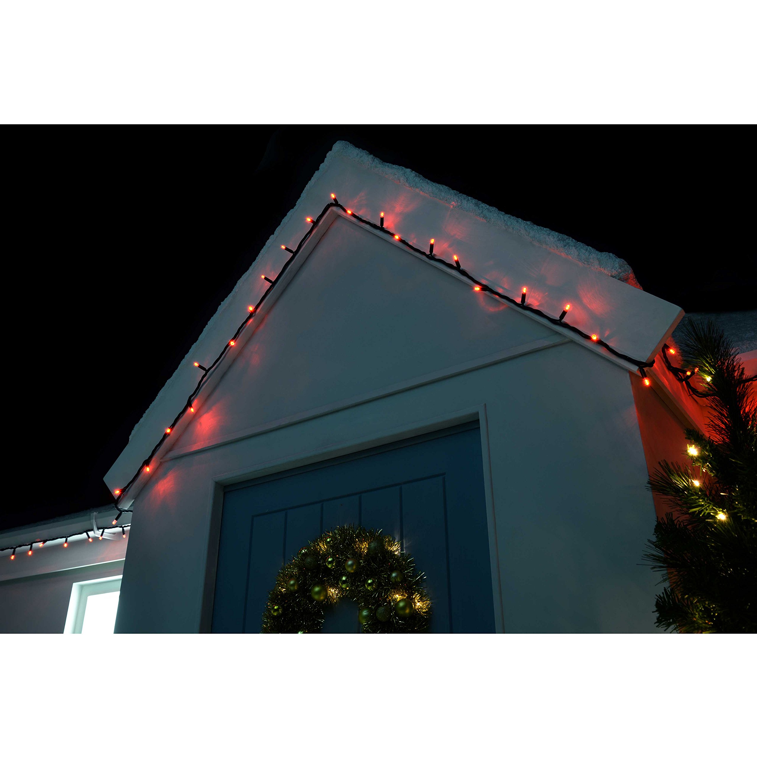 WeRChristmas Connectable Static LED String Lights with 2 Pin Male and Female Connector, 10 m - 100-LED, Red - Image 3