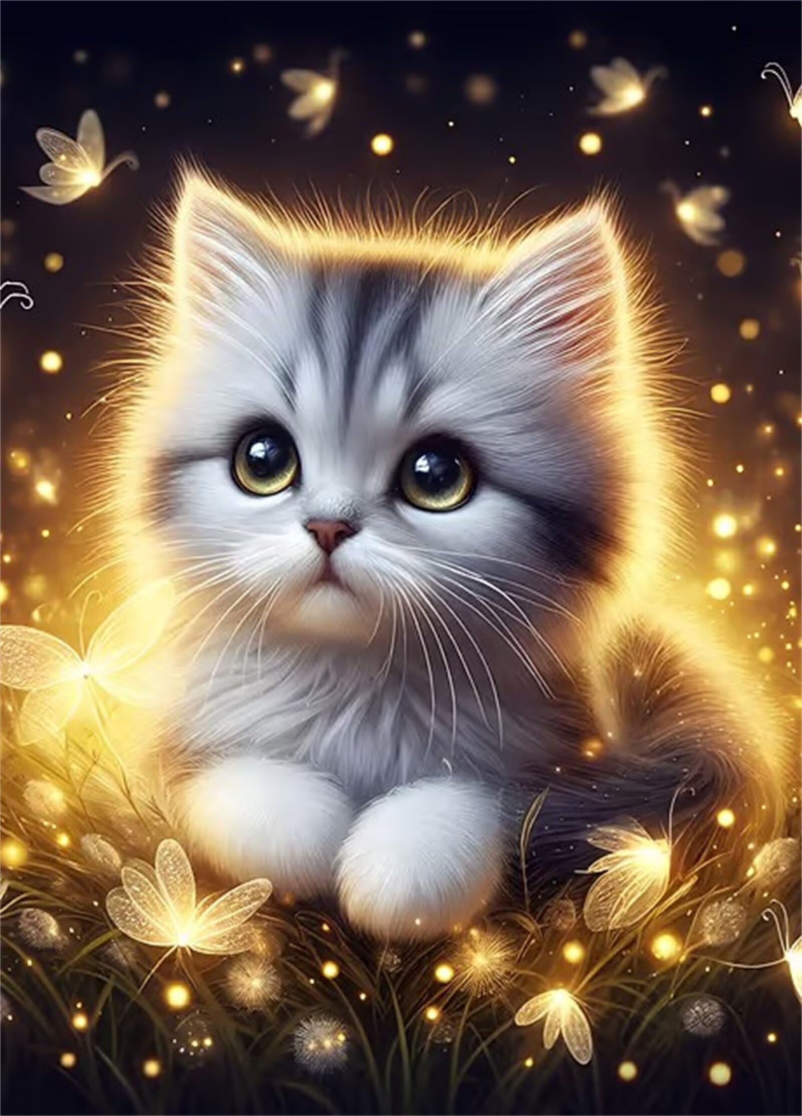 Puzzle 1500 Pezzi per Adulti,Puzzles Artistico,Gatto farfalla fluorescente puzzle Fai da te Intrattenimento Creativo, puzzles Classico Regali per la casa