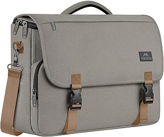 MATEIN Messenger Bag for Men, Briefcases Lightweight Men's Laptop Bag 17.3 inch Water Resistant Crossbody Satchel Computer Work Office Case with Shoulder Strap, Brown