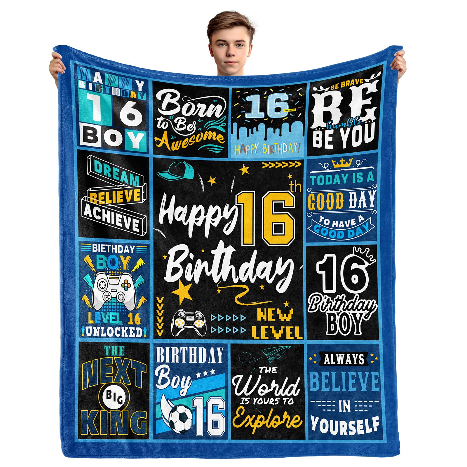 Cadeaux pour garçons de 16 ans : plaid douceur pour chambre ado 150x130